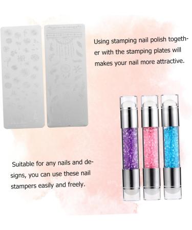 minkissy 3 Sets Double-headed Silicone Stamp Manicure Supplies Nail Stamp Tool Kit Nail Art Stencil Double-end Nail Art Stamper Manicure Tools Double-end Nail Stamper Acrylic Nail Polish 12x4cm As Shown - Buy Online on SooperMarket.com