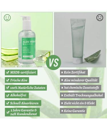 100% Pure Aloe Vera Gel - 280ml Natural Moisturizer for Face Body & Hair | Soothing After Sun Lotion for Dry Skin & Sunburn - Buy Online on SooperMarket.com