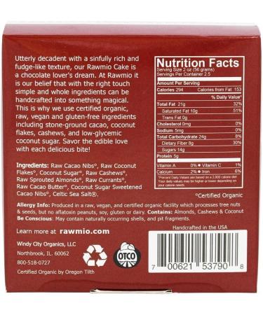 Rawmio Organic Raw Chocolate Truffle Cake - 5 oz (142 g) | Guilt-Free Indulgence - Buy Online on SooperMarket.com