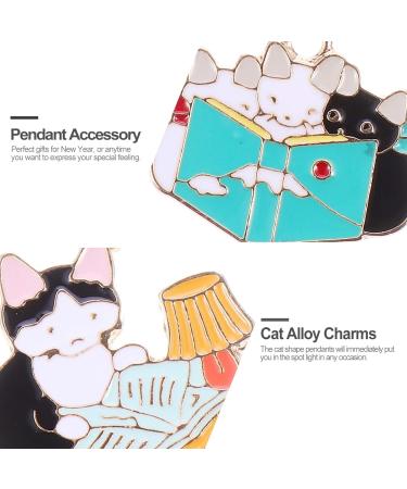 Valiclud 20 Pieces Metal Cat Charms - Enamel Cat Design Alloy Animal Trailer Charms for DIY Jewelry - Buy Online on SooperMarket.com