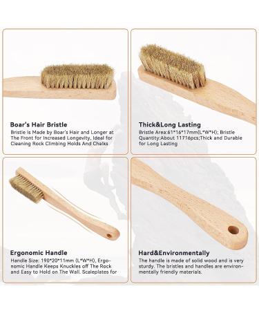 Premium Rock Climbing Brush with Boar's Hair Bristles - Ideal for Indoor & Outdoor Climbing Holds & Chalk - Ergonomic Handle - CJ-CB2010B - Buy Online on SooperMarket.com
