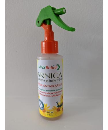 MaxRelief Arnica Pain Relief Spray - Australia's #1 - now available in Canada - Arnica Eucalyptus & Emu Oil - 4 oz - 3X times more Arnica than other Pain Sprays Chosen by Sufferers of Back Neck & Muscle Pain & Reduces Arthritis Pain & Joint Inflammation - Buy Online on SooperMarket.com