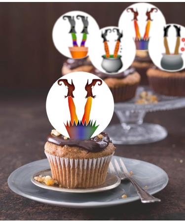 24 x Pre-Cut Halloween Mix 1 Edible Stand up Wafer/Rice Paper Cupcake Toppers Cake Decorations Birthday Party Witch Legs - Buy Online on SooperMarket.com