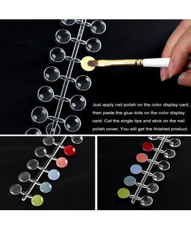 Heemeei 120 Pcs Clear Round False Nail Display Tips with Adhesive Sticker - Nail Art Color Chart Swatch Sticks for Training and Practicing - Buy Online on SooperMarket.com
