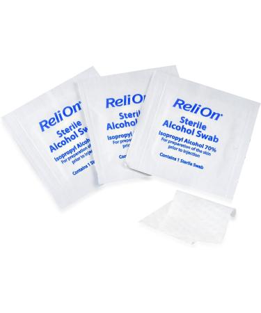 ReliOn Sterile Alcohol Swabs 200 Count - Disinfectant Wipes for Medical & Personal Use - Buy Online on SooperMarket.com