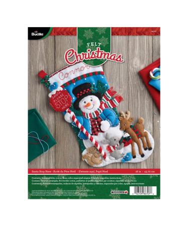 Bucilla Felt Applique Stocking Kit (18-Inch)  Santa Stop Here