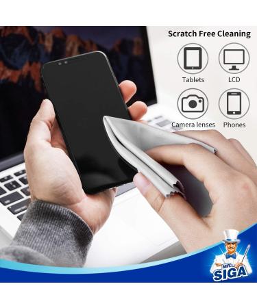 MR.SIGA Premium Microfiber Cleaning Cloths - 6 Pack (6 x 7 inches) for Lens, Eyeglasses, Screens, Tablets & Glasses - Buy Online on SooperMarket.com