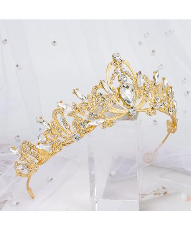 Aprince Gold Crown and Tiara | Crystal Tiaras for Women | Birthday & Bridal Headband for Wedding, Prom, Mother's Day - Buy Online on SooperMarket.com