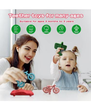 Jilociz Silicone Teething Toy Set for Babies 6-12 Months | BPA Free Chew Toys for Boys and Girls | Early Educational Sensory Toy | Soothe Gums and Provide Relief | Perfect Gift - Buy Online on SooperMarket.com