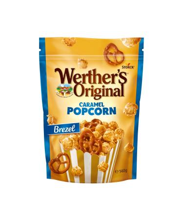 Werther's Original Caramel Popcorn Pretzel 1 x 140g Popcorn and pretzels with cream-caramel-sea salt coating