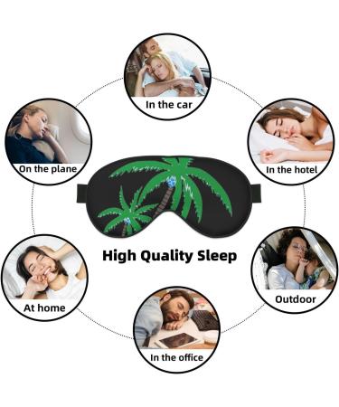SSIMOO Coconut Tree Soft Sleep Eye Mask | Breathable Eye Patch for Women | Perfect for Travel & Relaxation - Black - Buy Online on SooperMarket.com