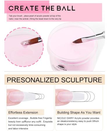 480g Acrylic Powder Set of 4 EBANKU Acrylic Powder Large Capacity Professional Acrylic Nail Powder for Nail Acrylic Extension Nail Carving Long-Lasting No Nail Lamp Needed - Buy Online on SooperMarket.com