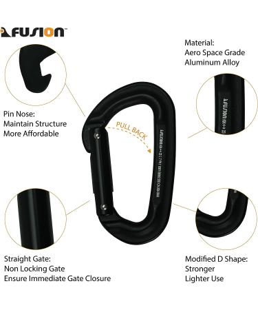 Fusion Climb 6-Pack Quickdraw Set - 11cm with Contigua Straight Gate Carabiner - Orange/Orange - Buy Online on SooperMarket.com