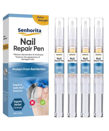 Toenail F ngus Treatment 4Pcs Nail Repair Pen Nail Repair Treatment Extra Strength for for Damaged & Discoloration Toenail or Fingernail 4 Pcs (Nail Repair Pen)