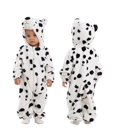 Doladola Unisex Baby Toddlers Romper Jumpsuit Hooded Cartoon Sleepsuits Infant Outfit 12-18 Months Snow Leopard