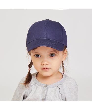 LANGZHEN 100% Cotton Kids Baseball Cap Hat - Adjustable Sun Hat for Girls Boys 2-4 Years Navy - Buy Online on SooperMarket.com