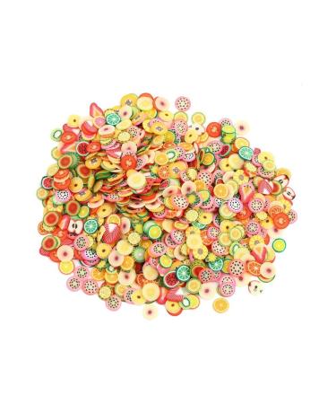 Polymer Clay Beads Fruit Smiley Handmade Beads 1000pcs DIY Fruit Polymer Clay Slices Nail Art Sticker Tip Decorations 5-7mm