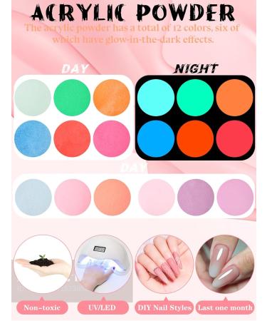 EBANKU 12 Colors Acrylic Powder Set for Professional Nail Extension - Long-Lasting, No Lamp Needed - Perfect for Christmas Party - Buy Online on SooperMarket.com