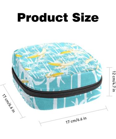 Yellow Banana Coconut Tree Sanitary Napkin Storage Bag - Period Pouch for Women and Teen Girls - Multi-colored 9 - Buy Online on SooperMarket.com