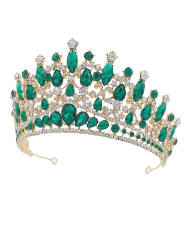 Mr. Green Queen Crown for Women - Crystal Wedding Tiara for Bride - Princess Tiara Diadem - Prom Pageant Hair Accessories - Buy Online on SooperMarket.com