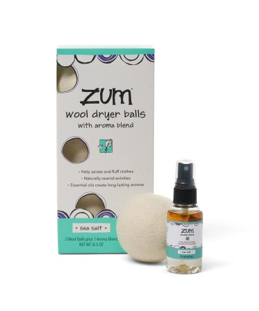 ZUM Zum Clean Wool Dryer Balls with Aroma Blend Sea Salt 4 Pieces