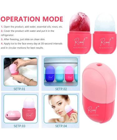 Rcool Ice Face Roller & Gua Sha Massager Set - Facial Beauty Tools for Fine Lines, Pores, Acne & Skin Care - Pink - Buy Online on SooperMarket.com