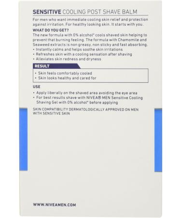 NIVEA Sensitive Cooling Post Shave Balm 100ml | Soothing Aftershave for Sensitive Skin - Fast International Shipping - Buy Online on SooperMarket.com
