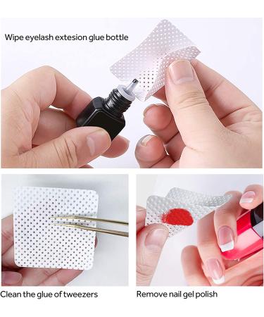 1600PCS Lint Free Nail & Eyelash Extension Glue Wipes | Soft Cotton Cleanser & Remover Pads - Buy Online on SooperMarket.com