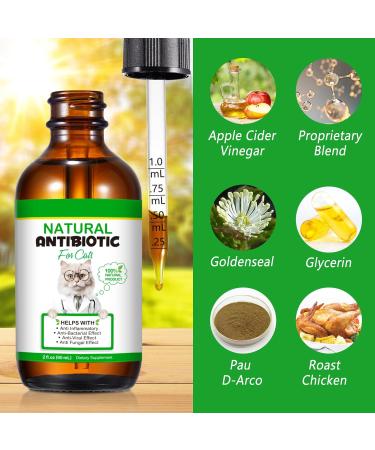 Natural Antibiotics for Cats | 2 Fl Oz Pet Supplements | Multivitamin & Allergy Itch Relief - Chicken Flavor - Buy Online on SooperMarket.com