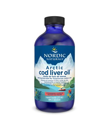 Nordic Naturals Arctic CLO - Cod Liver Oil Promotes Heart and Brain Health Strawberry 237 mL Strawberry 237 ml (Pack of 1)