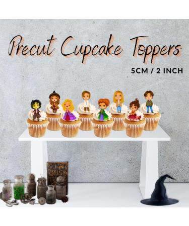 Hocus Pocus Edible Cupcake Toppers (PRECUT Optional) Sanderson Sisters Theme - Halloween Witches Edible Cupcake Toppers - Wafer Cake Decorations (PRECUT Pack of 12) - Buy Online on SooperMarket.com
