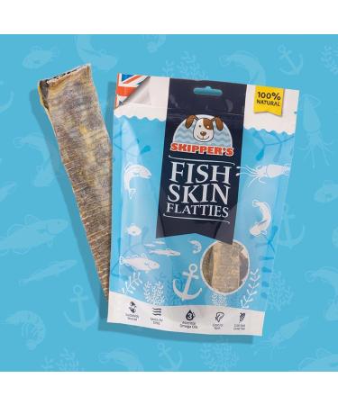 SKIPPER'S Fish Skin Flatties Sticks - Handmade and Air-Dried - 100% Dog Chews Long Lasting Natural Dog Treats - Skin Care - High Protein Low Fat Dog treats - Short 250g Short 250 g (Pack of 1) - Buy Online on SooperMarket.com