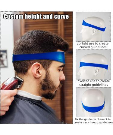 Hair Trimming Guide Blue Adjustable Hair Cut Guides Fade Guide Tool Neckline Shaving Template with 2 Hair Bands for Home Use Barber Shops Hair Salons Makeup Rooms - Buy Online on SooperMarket.com