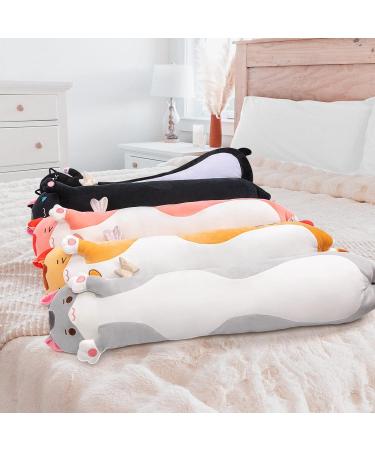 Mewaii 28in Long Cat Plush Pillow - Cute Gray Kitty Stuffed Animal Toy for Kids - Buy Online on SooperMarket.com