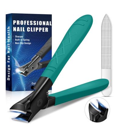Toenail Clippers for Thick Nails Heavy Duty Nail Clippers for Thick Toenails Nail Trimmer for Seniors Nail Clipper for Women Stainless Steel Nail Cutters for Thick Toenails Strong Nail Clippers green