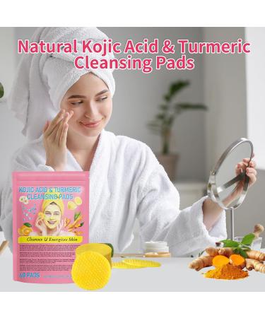 Turmeric Face Scrub Cleansing Pads - Deep Clean Exfoliating & Tone Balancing - 40 Pcs Pink for Glowing Skin - Buy Online on SooperMarket.com