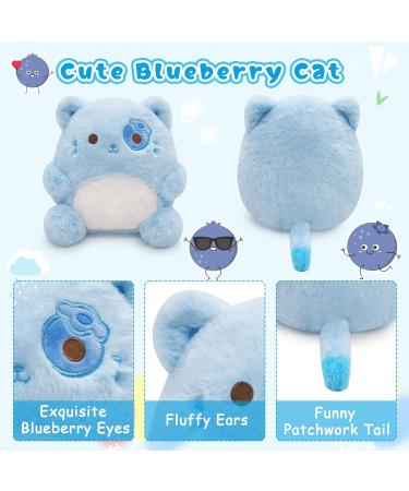 Yamepuia Blueberry Cat Stuffed Animal - Cute Plush Toy Doll for Kids and Adults - Buy Online on SooperMarket.com