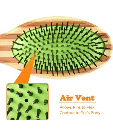 Grooming Brush for Dog & Cat 2 in 1 Dog Pin Brush and Bristle Soft Brush Dogs Comb and Brush for Cleaning Loose Fur & Dirt Msuitable for Long and Short-haired Dogs or Cats - Buy Online on SooperMarket.com