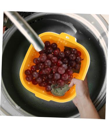 Alipis 1 Set Fruit Drain Basket Storage Shelf Plastic Laundry Baskets Kitchen Accessory Household Container 32X27CM Orange - Buy Online on SooperMarket.com