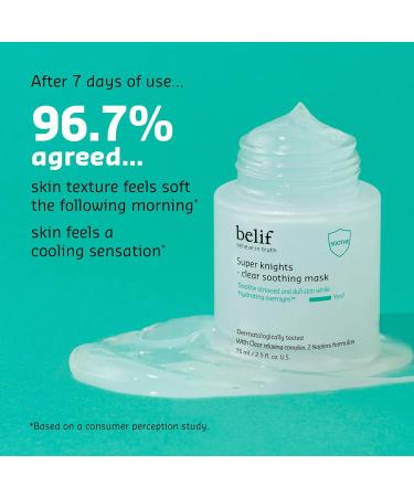 Belif Super Knight Clear Soothing Mask - Overnight Hydrating Face Mask | Lightweight Cooling & Antioxidant-Rich Korean Skin Care - Buy Online on SooperMarket.com
