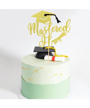 Arthsdite 1Pc Mastered It Cake Topper College Grad Class of 2024 Congratulations MBA Graduation Party Decorations Supplies - Gold Glitter Gold Mastered It Cake Topper - Buy Online on SooperMarket.com
