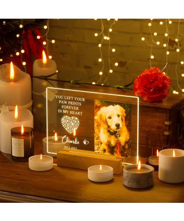 Personalized Dog Memorial Night Light - Custom Photo Pet Loss Gift with Name & Date - Cat Memorial Frame - Sympathy Gift - Buy Online on SooperMarket.com