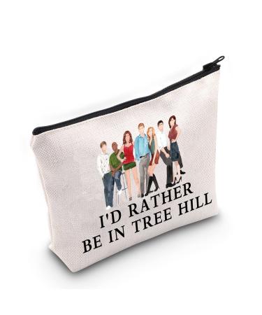 Levlo Hill Basketball TV Show Cosmetics Pocket Hill TV Show Fans Gift I'd Rather Be in Tree Hill Make-up zip pocket for women girls in Tree Hill cosmetic bag
