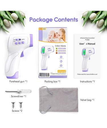 KKmier No Touch Forehead Thermometer for Adults and Kids - 2 in 1 Infrared Digital with Fever Alarm - 2s Instant Reading - 99 Memory Sets - Buy Online on SooperMarket.com