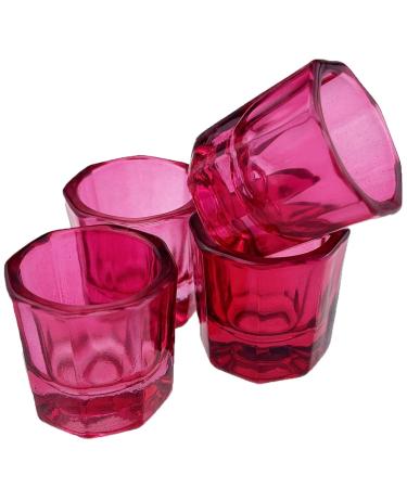Drehdy 4 PCS Nail Art Acrylic Liquid Powder Dappen Dish Glass Liquid Holder Glass Bowl Crystal Cup Nail Supplies