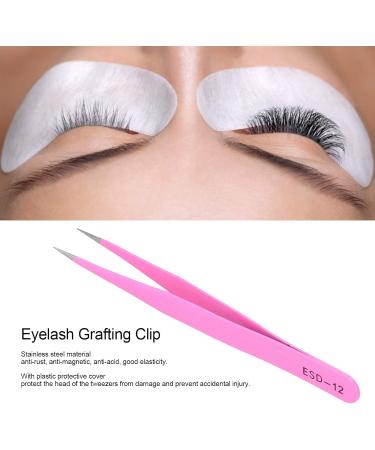 Lash Tweezers 2 Types Straight and Curved Tip Tweezers Nipper Stainless Steel Eyelashes Tweezers Accurate Portable Pincet for Eye Lashes Grafting Extension(ESD - Buy Online on SooperMarket.com