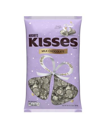 HERSHEY'S KISSES Milk Chocolate Wedding Candy, Individually Wrapped, Gluten Free, 48 oz Bulk Bag