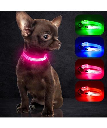 Buy YFBRITE LED Cat & Dog Neck Band - Adjustable Reflective Safety Collar in Pink XS - Comfortable Glowing Puppy Straps - Buy Online on SooperMarket.com