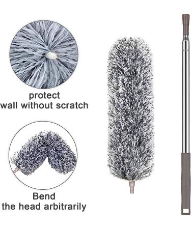 VMVN Microfiber Duster with Extension Pole - Reusable Ceiling Fan & Blade Cleaner | Gray - Buy Online on SooperMarket.com