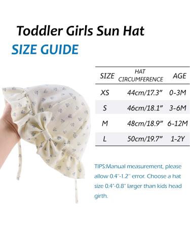 XIAOHAWANG Baby Girl Sun Hat | Embroidered Flower Toddler Bucket Hat | Infant Girls 3-6 Months (Beige) - Buy Online on SooperMarket.com